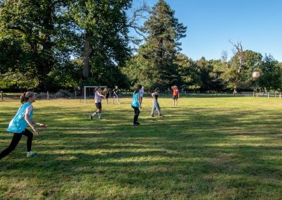 Students playing football at Brockwood Park School