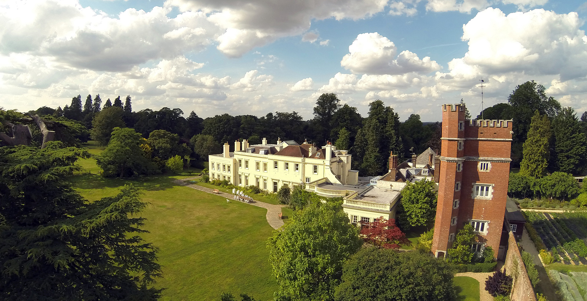 Brockwood Park School seen from above
