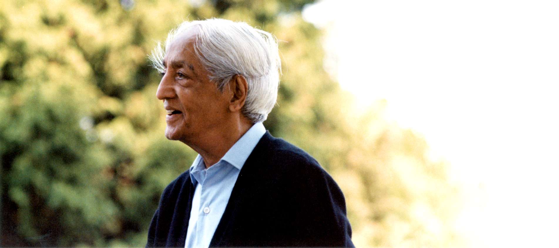 A portrait of J Krishnamurti founder of Brockwood Park School