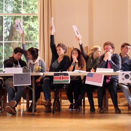 Brockwood Park School - Right livelihood - An activity in the Assembly Hall