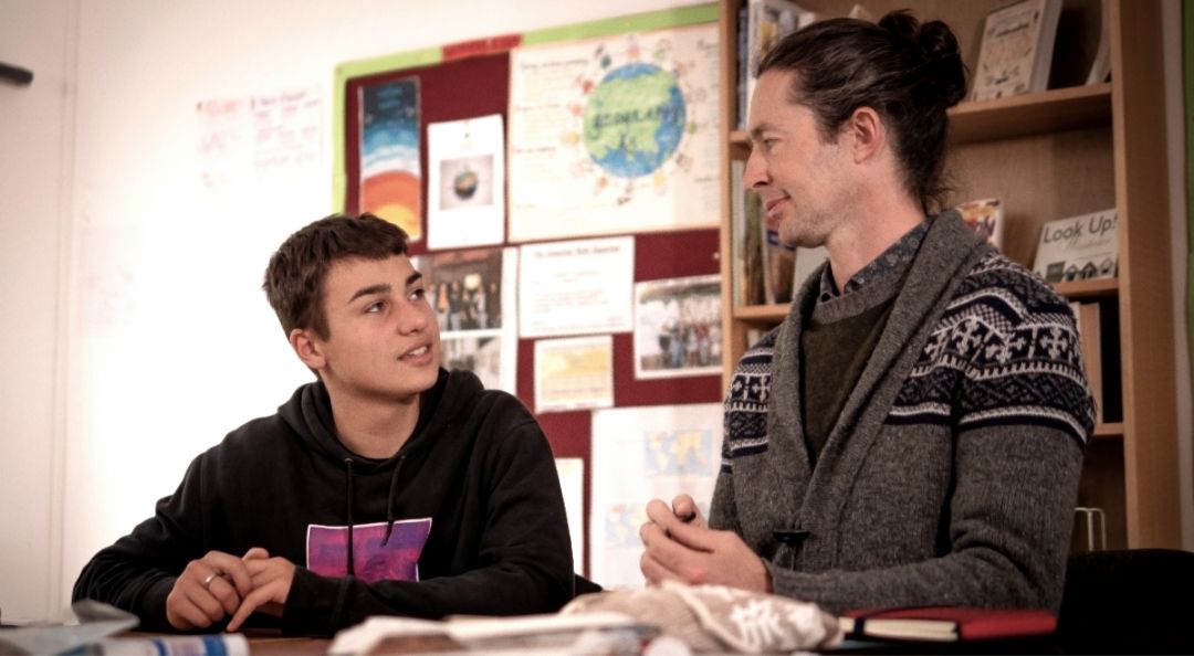 A Brockwood Park School student being taught one on one