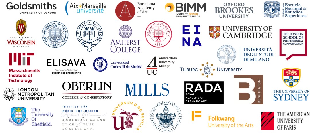 A composite image showing dozens of logos of rwnown universities